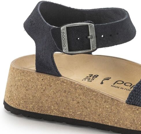 Birkenstock Glenda Trendy Suede Leather-Textile Flatform Flatform مع سرير القدم Cork-Pu-ألوان وأحجام متعددة in Saudi Arabia