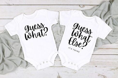 Guess What Twin Babies Pregnancy Announcement (Set of 2) in Kuwait