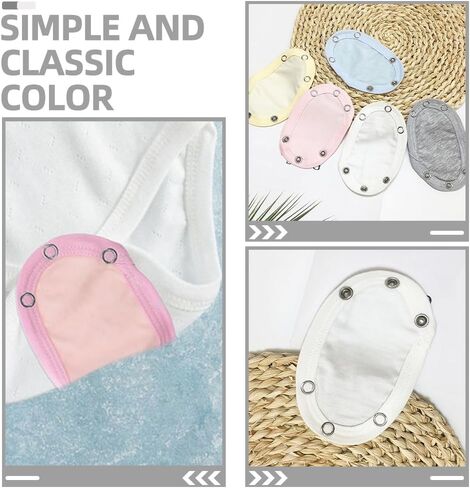 10Pcs Baby Bodysuit Extender Romper Crotch Extenter Bodysuit Jumpsuit Diaper Romper Lengthen Extend Film Onesie Extend Push Button in Saudi Arabia