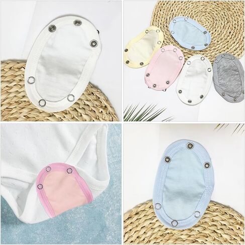 10Pcs Baby Bodysuit Extender Romper Crotch Extenter Bodysuit Jumpsuit Diaper Romper Lengthen Extend Film Onesie Extend Push Button in Saudi Arabia