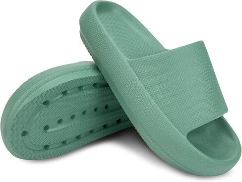 Cloud Slides for Women Pillow Sandals Extremely Soft Indoor and Outdoor Comfy Cloud Slippers Ultra Cushioned Thick Sole in Saudi Arabia