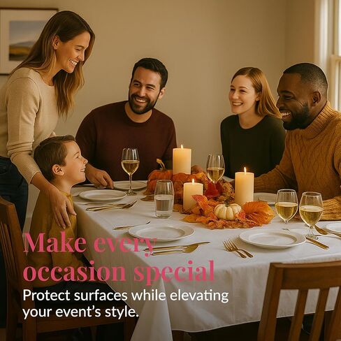 4 مفرش طاولة بلاستيك أبيض - 108 × 54 مفرش طاولة بلاستيك | مفارش المائدة القابل للتصرف | مفارش المائدة البيضاء | غطاء طاولة بلاستيك | مفارش المائدة للشواء، والحفلات، والطعام الفاخر، والزفاف، والخارج in Kuwait