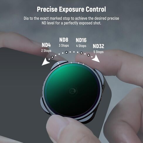 متغير Neewer متغير ND متوافق مع GoPro 13 12 11 10 9 ، ND4-32 2-5 توقف المسمار على مرشح ND قابل للتعديل مع الزجاج البصري عالي الدقة متعددة ، إطار نحيف ، 2x تنظيف القماش ، لا يوجد نمط x in Saudi Arabia
