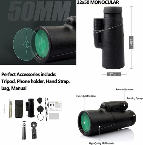 40X60 Handheld for Smartphone, Night Vision Telescope with Tripod and Holder, Waterproof High-Powful Optics Monoscope for Adult Stargazing Birdwatching in Saudi Arabia
