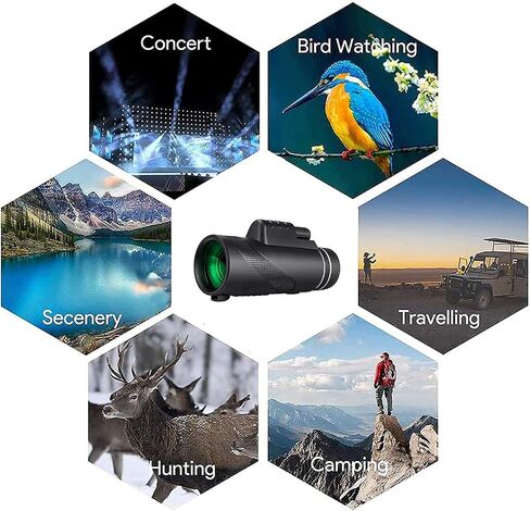Monocular 40X60 High Power Waterproof Low Light, with Smartphone Holder and Adjustable Tripod for Cell Phone Bird Watching Hiking Camping in Saudi Arabia