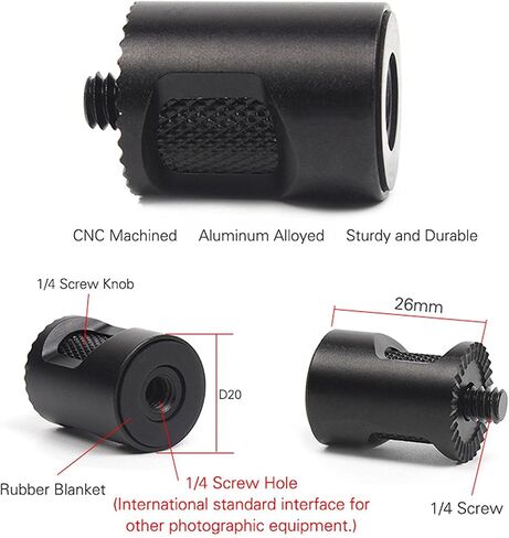 DJI OSMO Adapter, iKNOWTECH DJI OSMO 1/4 CNC Aluminum Adapter Mount Extending Adaptor Converter for DJI OSMO+ / OSMO Mobile Gimbal Accessories (1/4 Adapter) in Saudi Arabia
