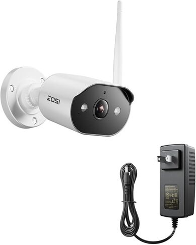Zosi WiFi 6 2K Add -On Security Camera (3MP) - الكاميرا في الهواء الطلق/داخلي مع رؤية ليلية ، متوافقة فقط مع أنظمة ZR08WU/ZR08WS/ZR08PP NVR - يشمل محول الطاقة 12V 1A وكابل 3M. in Kuwait