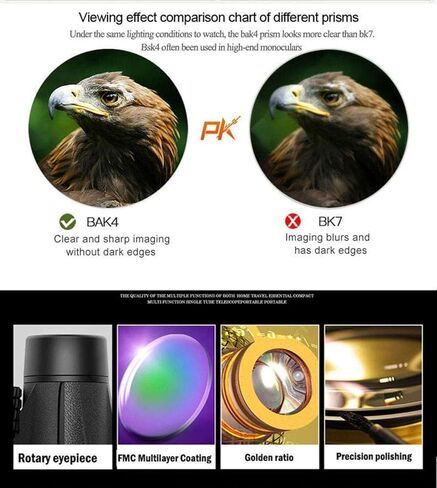 High Power Telescope Outdoor Accessories Telescopes Monocular 12Times;50 Hd Monocular Fmc Bak4 with Smartphone Holder and Tripod Waterproof Prism in Saudi Arabia