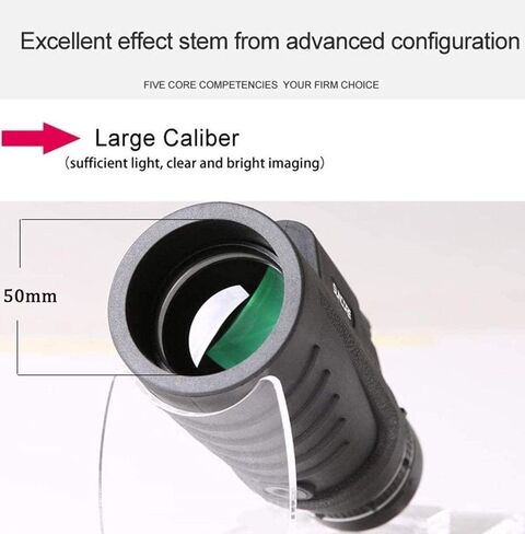 High Power Telescope Outdoor Accessories Telescopes Monocular 12Times;50 Hd Monocular Fmc Bak4 with Smartphone Holder and Tripod Waterproof Prism in Saudi Arabia