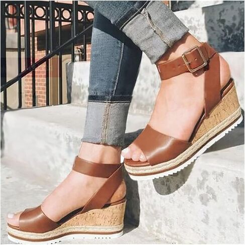 XWCG Women Platform Sandals Wedge Sandal Summer Open Tee Fashion Retro Retro Non-Slip Comfy Ladies Platfor in Kuwait