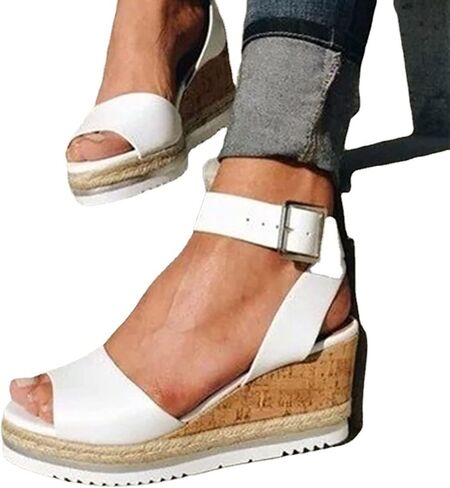 XWCG Women Platform Sandals Wedge Sandal Summer Open Tee Fashion Retro Retro Non-Slip Comfy Ladies Platfor in Kuwait