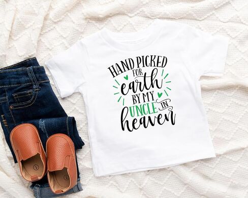 Hand Picked For Earth By My Uncle In Heaven In Loving Memory New Baby Gift Handpicked Memorial Baby Bodysuit or Shirt in Saudi Arabia