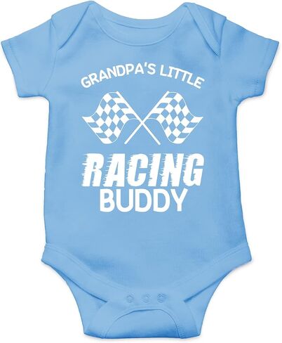 Belle Homie Grandpa's Little Racing Buddy - Funny Baby Essentials Bodysuit - ملابس صبي حديثي الولادة لطيف in Kuwait