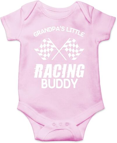 Belle Homie Grandpa's Little Racing Buddy - Funny Baby Essentials Bodysuit - ملابس صبي حديثي الولادة لطيف in Kuwait