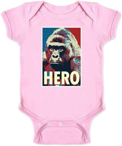 خيوط البوب ​​Harambe Pop Art Hero Meme quote ملابس سياسية طفل طفل رضيع فتاة in Saudi Arabia