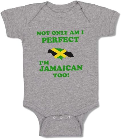 Not Only I'm Perfect I'm Jamaican Too Baby Bodysuit One Piece Oxford Gray 6 Months in Saudi Arabia