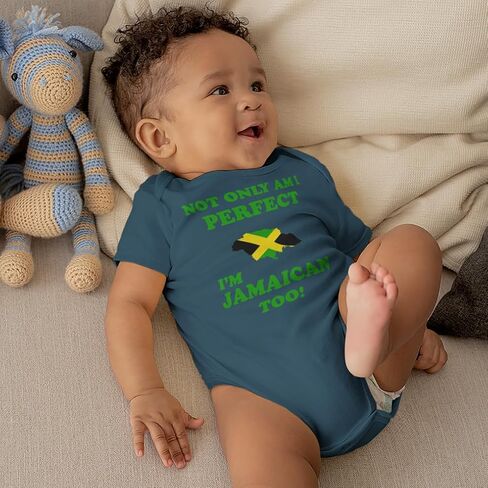 Not Only I'm Perfect I'm Jamaican Too Baby Bodysuit One Piece Oxford Gray 6 Months in Saudi Arabia
