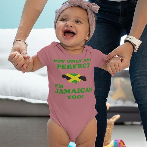 Not Only I'm Perfect I'm Jamaican Too Baby Bodysuit One Piece Oxford Gray 6 Months in Saudi Arabia