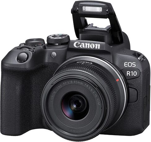 Canon EOS R10 Mirrorless Camera18-45mm و 55-210mm Lenses + 420-800mm Super Teapto Lens + 128GB ذاكرة ، مصباح LED ، ميكروفون ، بطارية احتياطية ، حالة ، ترايبود ، فلاش ، (حزمة 44pc) (متجددة) in Kuwait
