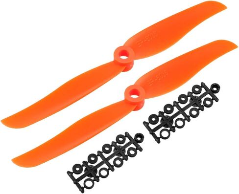 uxcell RC Propellers CW 7035 7x3.5 Inch 2-Vane Fixed-Wing for Airplane Toy, Nylon Orange 2pcs with Adapter Rings in Saudi Arabia