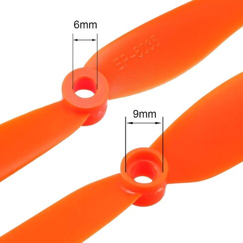 uxcell RC Propellers CW 7035 7x3.5 Inch 2-Vane Fixed-Wing for Airplane Toy, Nylon Orange 2pcs with Adapter Rings in Saudi Arabia