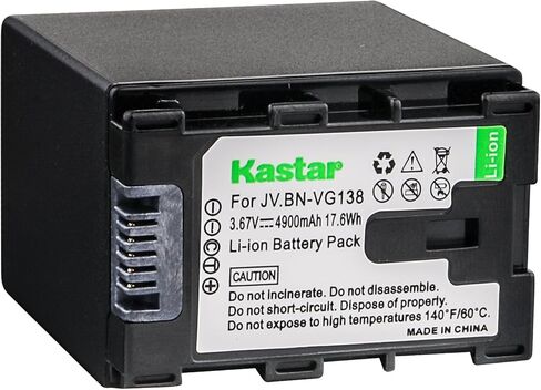 Kastar BN-VG138 Battery (1-Pack) for JVC BN-VG138 BN-VG138U BN-VG138US, BN-VG121 BN-VG121U BN-VG121US, BN-VG114 BN-VG114U BN-VG114US, BN-VG107 BN-VG107U BN-VG107US Battery and JVC Everio Cameras in Saudi Arabia