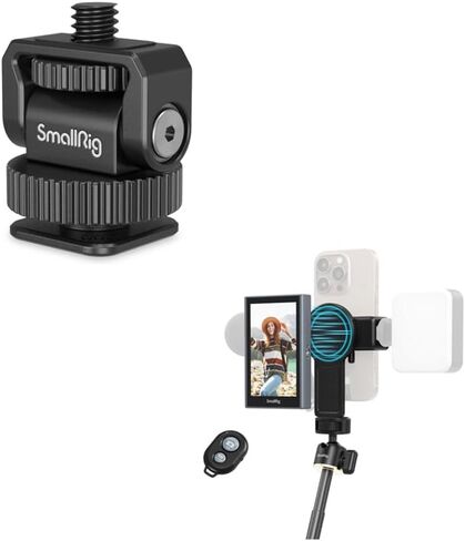 الحزمة: SmallRig 1/4 "Mini Ball Head Adaw Mount Mount Adapter 3577+SmallRig Phone VLOG Selfie Selver in Saudi Arabia