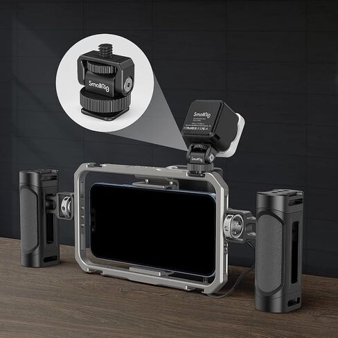 الحزمة: SmallRig 1/4 "Mini Ball Head Adaw Mount Mount Adapter 3577+SmallRig Phone VLOG Selfie Selver in Saudi Arabia