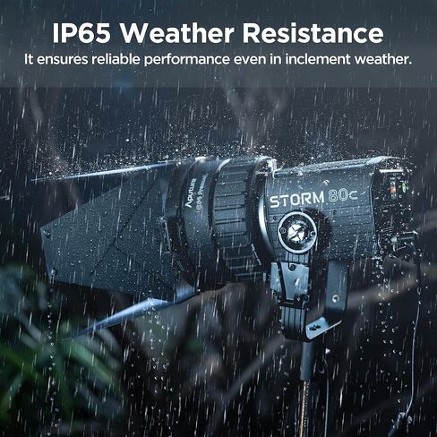 Aputure 80C RGB LED ضوء الفيديو ، حزمة مع CF4 Fresnel ، ومثبطة مصدر نقطة الألوان الكاملة ، 20185 لوكس @1M ، 1800K-20،000K ، مزج الصمام الثنائي المتقدم ، IP65 عازلة الطقس in Kuwait