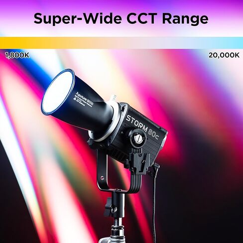 Aputure 80C RGB LED ضوء الفيديو ، حزمة مع CF4 Fresnel ، ومثبطة مصدر نقطة الألوان الكاملة ، 20185 لوكس @1M ، 1800K-20،000K ، مزج الصمام الثنائي المتقدم ، IP65 عازلة الطقس in Kuwait