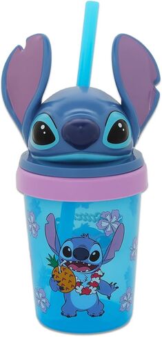 Stitch Sippy Cup Set - Lilo & Stitch 13oz كوب شرب حزمة مع 2 زجاجات خالية من BPA مع غطاء وقش وملصقات | إمدادات مدرسة ديزني للأطفال الصغار in Kuwait