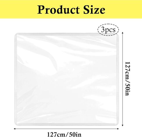 Klmnop 3 pack place splat for High Kair ، 50''x50 '' 'قابلة للغسل في وقت الوجبة ، حصيرة splat - البلاستيك القابل لإعادة الاستخدام تحت حامي أرضية عالية على كرسي للعب والفن (واضح) in Kuwait