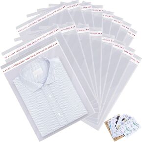 14x20 inches Large Clear Resealable Cellophane Bags for Packaging Products 100ct Self-sealing Gift Bags Self Adhesive Plastic Bags for Gifts,Clothes, Small Business, Thank you Stickers in Kuwait