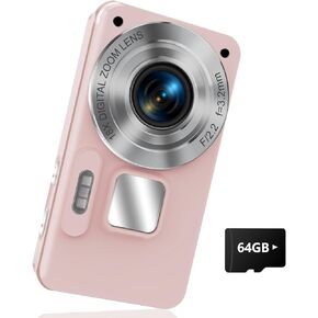 Digital Camera Kids UHD 4K Photography: 64MP Point and Shoot Cameras for Vlogging with 64GB Card 18X Zoom- Compact Small Vintage Camera for Boys Girls Teens Beginners, Portable Pocket Cameras in Saudi Arabia