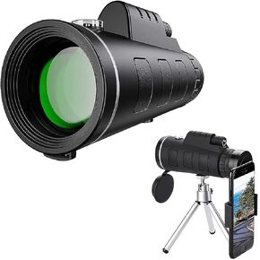 Prism Dual Focus Dual Focus و 40 × 60 مع ترايبود حامل الهواتف الذكية لمشاهدة الطيور والتخييم والسفر in Kuwait
