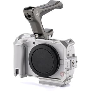 Tilta Camera Cage Base Kit متوافقة مع Canon R50 V - Silver | قفص كامل مع مقبض علوي الناتو المدمج | لوحة أساسية ARCA ، حذاء بارد ، 1/4 "-20 يتصاعد | تصميم خفيف ، تصميم وحدات in Kuwait