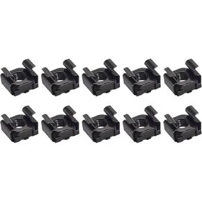 METALLIXITY Cage Nuts (M6x13.5mm) 50Pcs, Carbon Steel Zinc Plated Rack Mount Square Hole Hardware Cages - for Server Rack Cabinet Shelve, Black in Saudi Arabia
