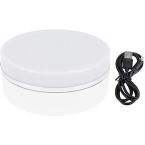 plplaaoo Rotating Display Stand LED Light 360 Degree Electric Rotating Turntable with Adjustable Speed for Photography Product Shows Live Streaming 6.3 Inch Sturdy ABS Material in Saudi Arabia