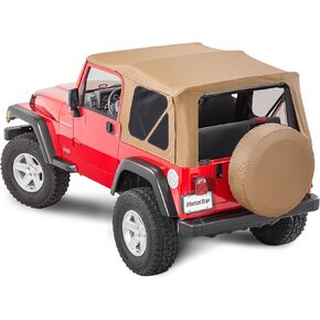 قطعة علوية ناعمة بديلة من MasterTop من نسيج الماس الأسود| يناسب 1997-2006 جيب TJ Wranglers| نوافذ ملونة وأغطية ناعمة للأبواب العلوية متضمنة| يتطلب نظام القوس العلوي الناعم ذو النمط الأصلي|15111235 in Kuwait