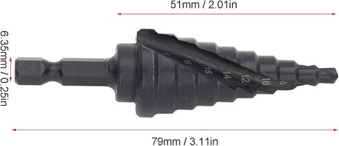 Step Stev Drill Bit HSS SPORAL GROOVE PAGODA HOLE REAMER HEX SHANK TOOL in Saudi Arabia