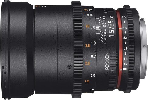 Rokinon cine DS DS35M-C 35mm T1.5 كما لو أن UMC Full Frame Cine Lens لـ Canon EF (متجدد) in Saudi Arabia