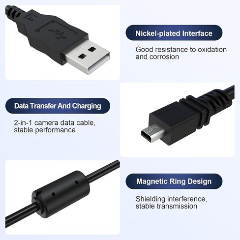 i-usb7 الكاميرا الكابل USB Cable Cable نقل سلك متوافق مع Pentax Optio Cameras K100D ، K200D ، E30 ، E40 ، E50 ، E60 ، E75 ، E80 ، L20 ، L50 ، MX ، P70 ، P80 ، S ، S4 ، S40 ، T20 ، in Kuwait