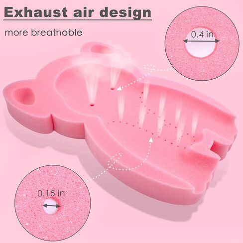 ناعم حمام اسفنج إسفنجة الفيل الحمام حصيرة حديثي الولادة وسادة الرغوة المريحة للزلزال (Pink 1set) in Saudi Arabia