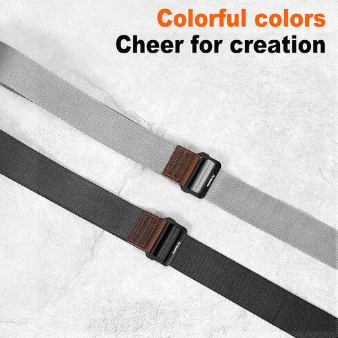 Camera Strap for Photographers, Adjustable Nylon Shoulder Strap with Leather Trim, 39-63 Inch in Kuwait