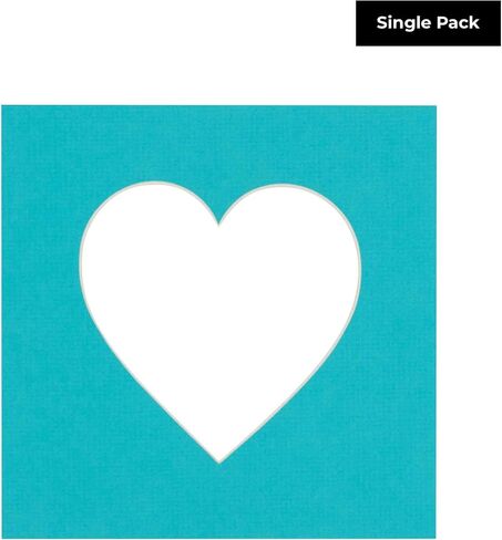 12x12 Mat Bevel Cut for 8x8 Photos - Precut Marzipan Beige Heart Shaped Photo Mat Board Opening - Acid Free Matte to Protect Your Pictures - Bevel Cut for Family Photos, Pack of 1 Matboard Show Kit in Saudi Arabia