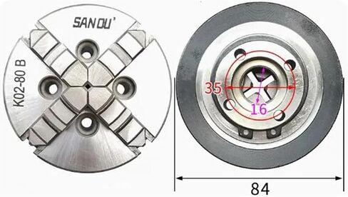 Lathe Chuck 80mm 4 Jaw Lathe Chuck K02-80 Mini Wood Chuck Manual Chuck for Wood Lathe in Saudi Arabia