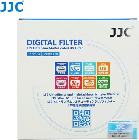 JJC WMCUV 72MM S+ L39 Ultra Slim MC UV Ultraviolet Filter in Saudi Arabia