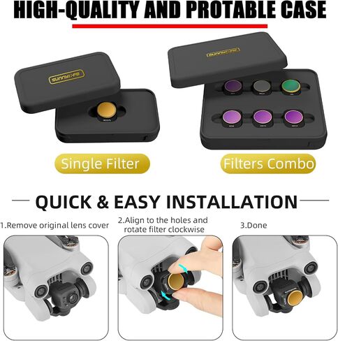 مجموعة 3 فلاتر صغيرة لـ DJI Mini 3 Pro/Mini 3 RC ملحقات الطائرة بدون طيار ND UV CPL MCUV ND-PL طقم مرشح عدسة الكاميرا قابل للتعديل (CPL+ND8+ND16) in Kuwait