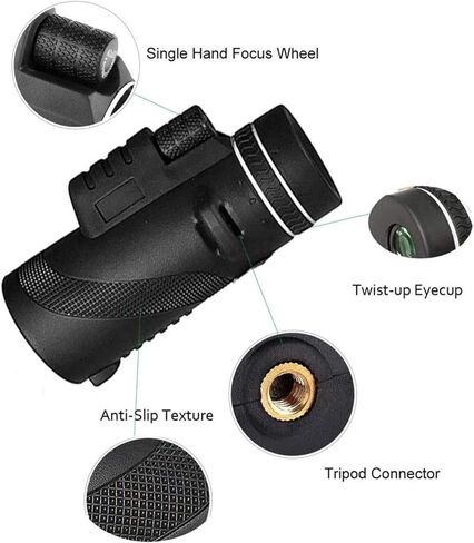 Portable Binoculars High Power 10x52, High Waterproof BAK4 Prism Lens Monocular Compact Monocular with and Smartphone Adapter and Tripod for Adults Bird Watching in Saudi Arabia