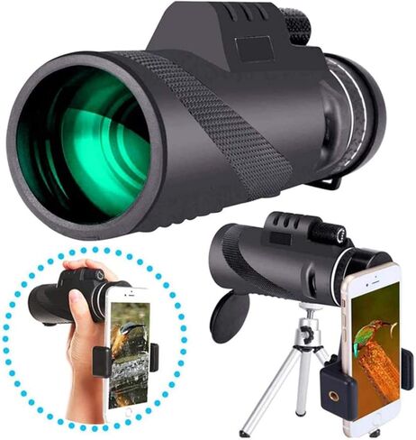 Portable Binoculars High Power 10x52, High Waterproof BAK4 Prism Lens Monocular Compact Monocular with and Smartphone Adapter and Tripod for Adults Bird Watching in Saudi Arabia